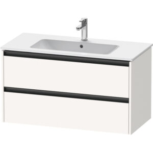 duravit ketho 2 wastafelonderbouwkast met 2 laden 101x48x55cm met grepen antraciet wit supermat sw771827