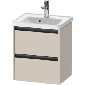 Duravit Ketho 2 wastafelonderbouwkast met 2 laden 48.4x37.5x54.9cm met grepen antraciet taupe mat K25280091910000