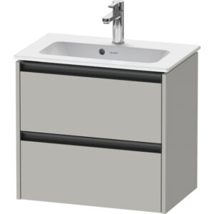 Duravit Ketho 2 wastafelonderbouwkast met 2 laden 61x39x54.9cm met grepen antraciet betongrijs mat K25255007070000