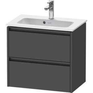 Duravit Ketho 2 wastafelonderbouwkast met 2 laden 61x39x54.9cm met grepen antraciet grafiet mat K25255049490000