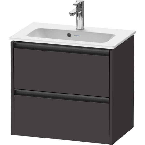 duravit ketho 2 wastafelonderbouwkast met 2 laden 61x39x54.9cm met grepen antraciet grafiet supermat sw773103