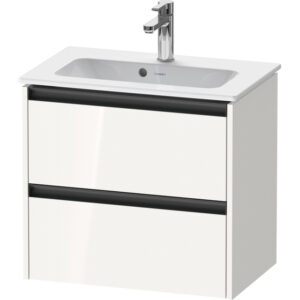 duravit ketho 2 wastafelonderbouwkast met 2 laden 61x39x54.9cm met grepen antraciet hoogglans wit sw772930