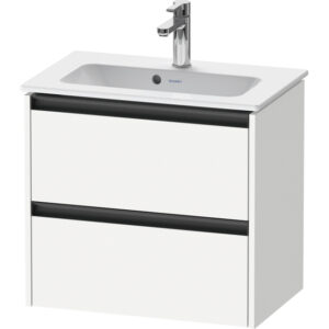 Duravit Ketho 2 wastafelonderbouwkast met 2 laden 61x39x54.9cm met grepen antraciet wit mat K25255018180000