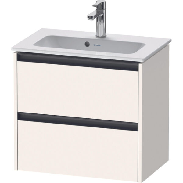 duravit ketho 2 wastafelonderbouwkast met 2 laden 61x39x54.9cm met grepen antraciet wit supermat sw772905