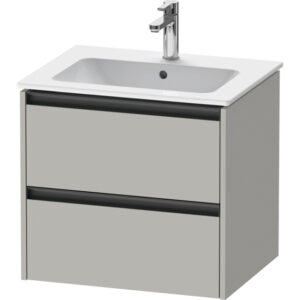 duravit ketho 2 wastafelonderbouwkast met 2 laden 61x48x55cm met grepen antraciet betongrijs mat sw771876