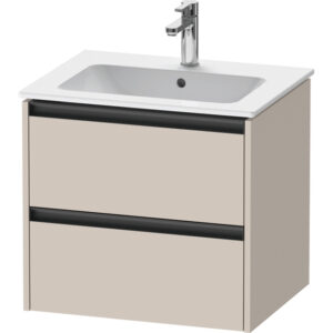 duravit ketho 2 wastafelonderbouwkast met 2 laden 61x48x55cm met grepen antraciet taupe mat sw772282