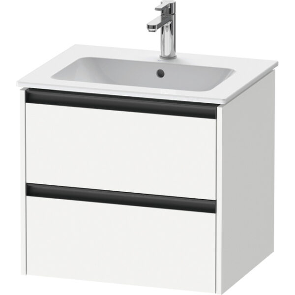 duravit ketho 2 wastafelonderbouwkast met 2 laden 61x48x55cm met grepen antraciet wit mat sw772344