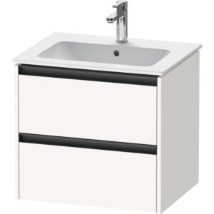 duravit ketho 2 wastafelonderbouwkast met 2 laden 61x48x55cm met grepen antraciet wit supermat sw772256