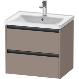 Duravit Ketho 2 wastafelonderbouwkast met 2 laden 63.4x45.5x54.9cm met grepen antraciet basalt mat K25282043430000