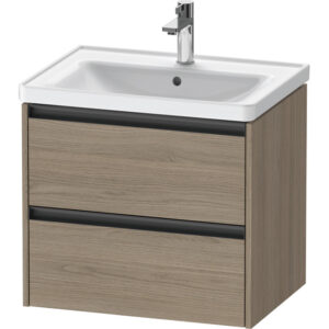 duravit ketho 2 wastafelonderbouwkast met 2 laden 63.4x45.5x54.9cm met grepen antraciet eiken terra mat sw772384