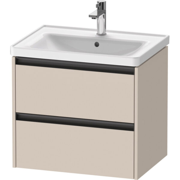 duravit ketho 2 wastafelonderbouwkast met 2 laden 63.4x45.5x54.9cm met grepen antraciet taupe mat sw772318