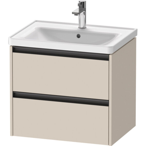 duravit ketho 2 wastafelonderbouwkast met 2 laden 63.4x45.5x54.9cm met grepen antraciet taupe supermat sw772434