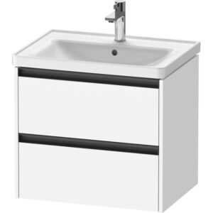 Duravit Ketho 2 wastafelonderbouwkast met 2 laden 63.4x45.5x54.9cm met grepen antraciet wit mat K25282018180000