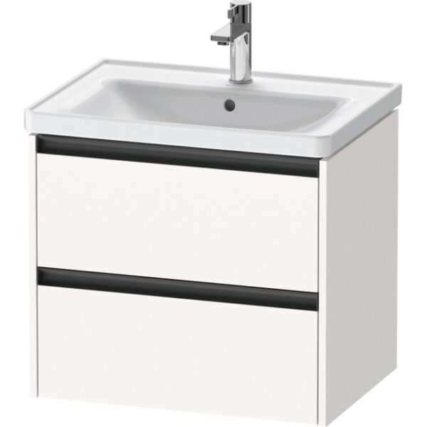 duravit ketho 2 wastafelonderbouwkast met 2 laden 63.4x45.5x54.9cm met grepen antraciet wit supermat sw772244