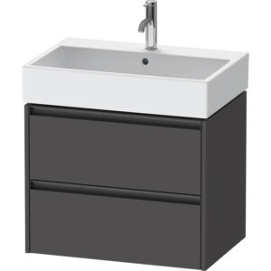 duravit ketho 2 wastafelonderbouwkast met 2 laden 68.4x46x54.9cm met grepen antraciet grafiet mat sw772360