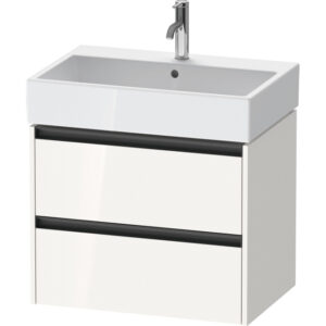 duravit ketho 2 wastafelonderbouwkast met 2 laden 68.4x46x54.9cm met grepen antraciet hoogglans wit sw772331