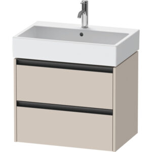 duravit ketho 2 wastafelonderbouwkast met 2 laden 68.4x46x54.9cm met grepen antraciet taupe mat sw771995