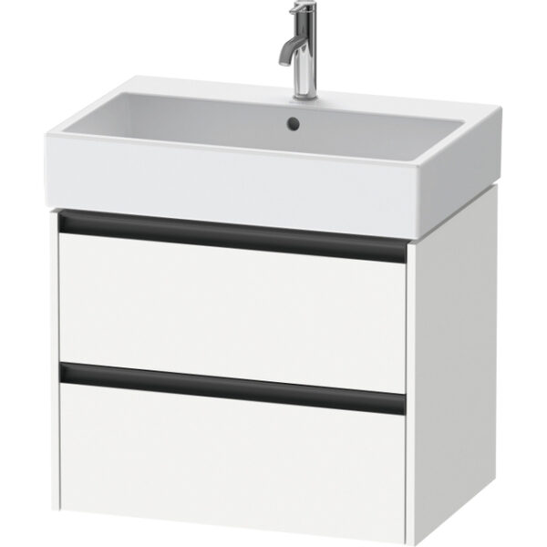 duravit ketho 2 wastafelonderbouwkast met 2 laden 68.4x46x54.9cm met grepen antraciet wit mat sw771846