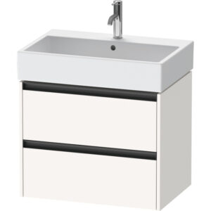 duravit ketho 2 wastafelonderbouwkast met 2 laden 68.4x46x54.9cm met grepen antraciet wit supermat sw771891