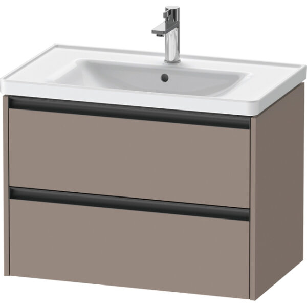 duravit ketho 2 wastafelonderbouwkast met 2 laden 78.4x45.5x54.9cm met grepen antraciet basalt mat sw772684