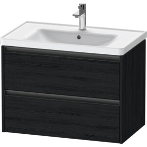 duravit ketho 2 wastafelonderbouwkast met 2 laden 78.4x45.5x54.9cm met grepen antraciet eiken zwart mat sw772881