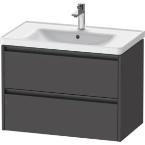 Duravit Ketho 2 wastafelonderbouwkast met 2 laden 78.4x45.5x54.9cm met grepen antraciet grafiet mat K25283049490000