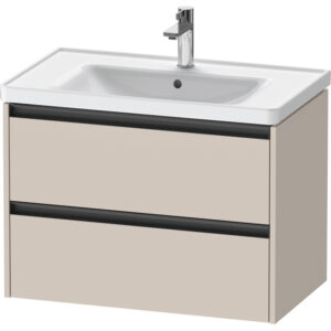 Duravit Ketho 2 wastafelonderbouwkast met 2 laden 78.4x45.5x54.9cm met grepen antraciet taupe mat K25283091910000