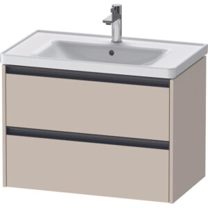 duravit ketho 2 wastafelonderbouwkast met 2 laden 78.4x45.5x54.9cm met grepen antraciet taupe supermat sw771862