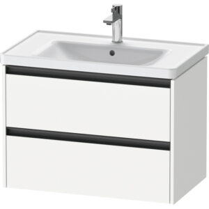 duravit ketho 2 wastafelonderbouwkast met 2 laden 78.4x45.5x54.9cm met grepen antraciet wit mat sw772908