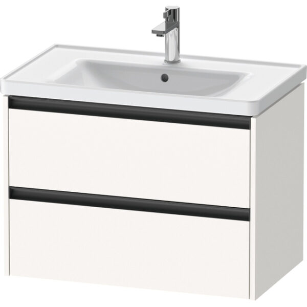 Duravit Ketho 2 wastafelonderbouwkast met 2 laden 78.4x45.5x54.9cm met grepen antraciet wit supermat K25283084840000