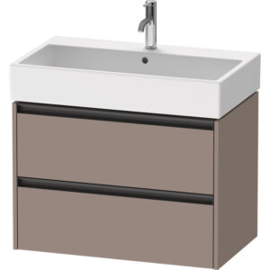 duravit ketho 2 wastafelonderbouwkast met 2 laden 78.4x46x54.9cm met grepen antraciet basalt mat sw772686