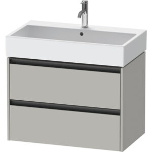 Duravit Ketho 2 wastafelonderbouwkast met 2 laden 78.4x46x54.9cm met grepen antraciet betongrijs mat K25277007070000