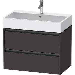 duravit ketho 2 wastafelonderbouwkast met 2 laden 78.4x46x54.9cm met grepen antraciet grafiet supermat sw772983