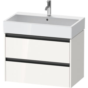 duravit ketho 2 wastafelonderbouwkast met 2 laden 78.4x46x54.9cm met grepen antraciet hoogglans wit sw772939