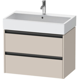 Duravit Ketho 2 wastafelonderbouwkast met 2 laden 78.4x46x54.9cm met grepen antraciet taupe mat K25277091910000