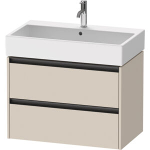 duravit ketho 2 wastafelonderbouwkast met 2 laden 78.4x46x54.9cm met grepen antraciet taupe supermat sw772540