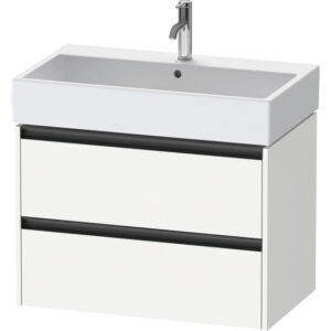 Duravit Ketho 2 wastafelonderbouwkast met 2 laden 78.4x46x54.9cm met grepen antraciet wit mat K25277018180000