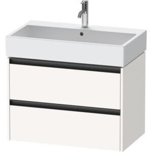 Duravit Ketho 2 wastafelonderbouwkast met 2 laden 78.4x46x54.9cm met grepen antraciet wit supermat K25277084840000