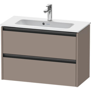 duravit ketho 2 wastafelonderbouwkast met 2 laden 81x39x54.9cm met grepen antraciet basalt mat sw771798