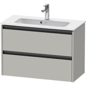 Duravit Ketho 2 wastafelonderbouwkast met 2 laden 81x39x54.9cm met grepen antraciet betongrijs mat K25256007070000