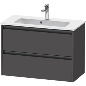 duravit ketho 2 wastafelonderbouwkast met 2 laden 81x39x54.9cm met grepen antraciet grafiet mat sw772363