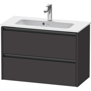 Duravit Ketho 2 wastafelonderbouwkast met 2 laden 81x39x54.9cm met grepen antraciet grafiet supermat K25256080800000