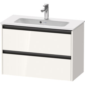 duravit ketho 2 wastafelonderbouwkast met 2 laden 81x39x54.9cm met grepen antraciet hoogglans wit sw772383