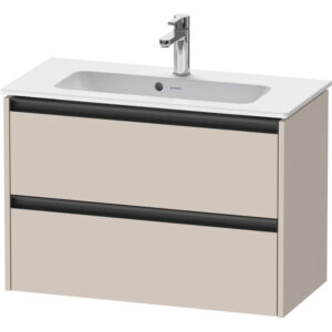 duravit ketho 2 wastafelonderbouwkast met 2 laden 81x39x54.9cm met grepen antraciet taupe mat sw771888