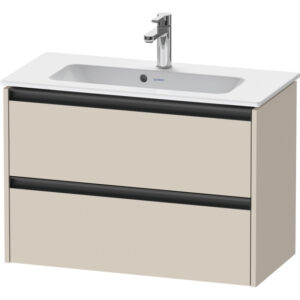 duravit ketho 2 wastafelonderbouwkast met 2 laden 81x39x54.9cm met grepen antraciet taupe supermat sw772071