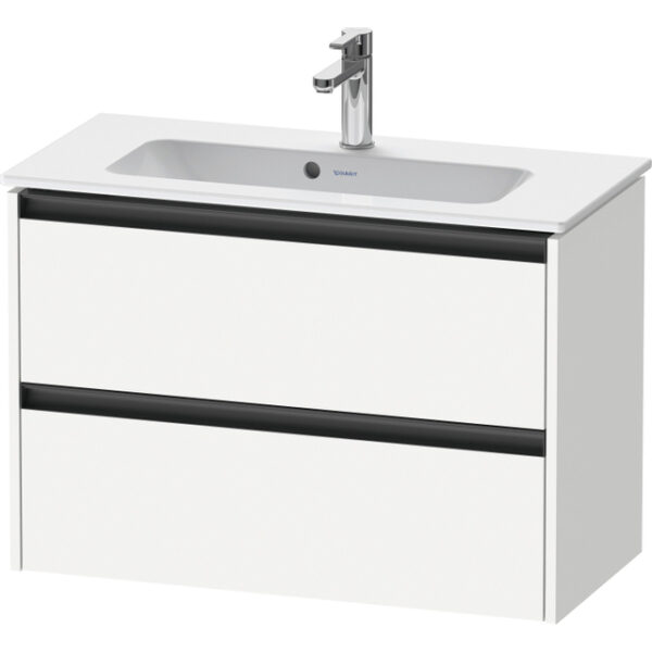 Duravit Ketho 2 wastafelonderbouwkast met 2 laden 81x39x54.9cm met grepen antraciet wit mat K25256018180000