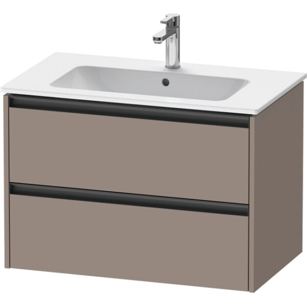 duravit ketho 2 wastafelonderbouwkast met 2 laden 81x48x55cm met grepen antraciet basalt mat sw772704