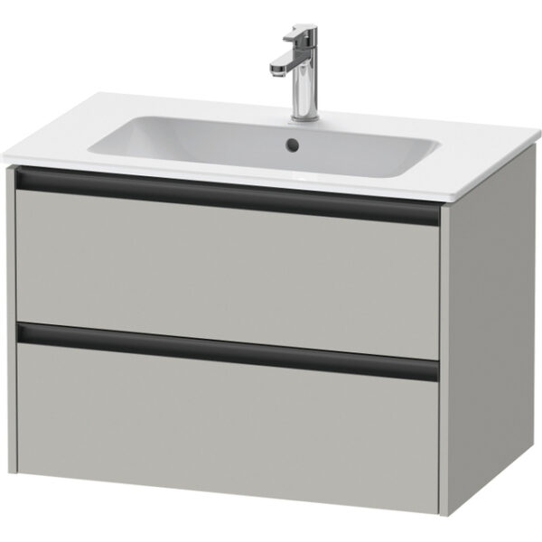 duravit ketho 2 wastafelonderbouwkast met 2 laden 81x48x55cm met grepen antraciet betongrijs mat sw772642