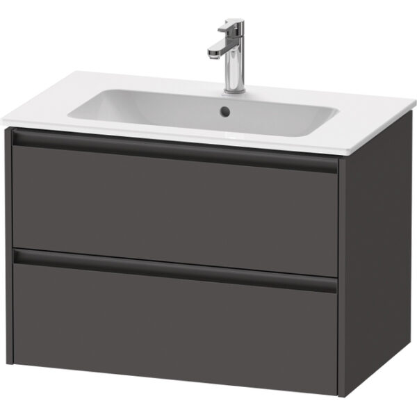 duravit ketho 2 wastafelonderbouwkast met 2 laden 81x48x55cm met grepen antraciet grafiet mat sw773002