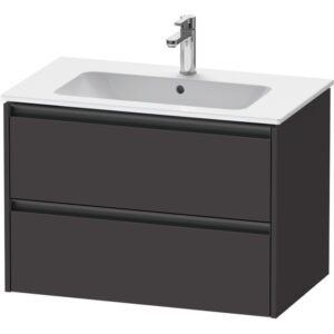 duravit ketho 2 wastafelonderbouwkast met 2 laden 81x48x55cm met grepen antraciet grafiet supermat sw772970